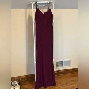 Windsor maroon sparkly maxi dress size large